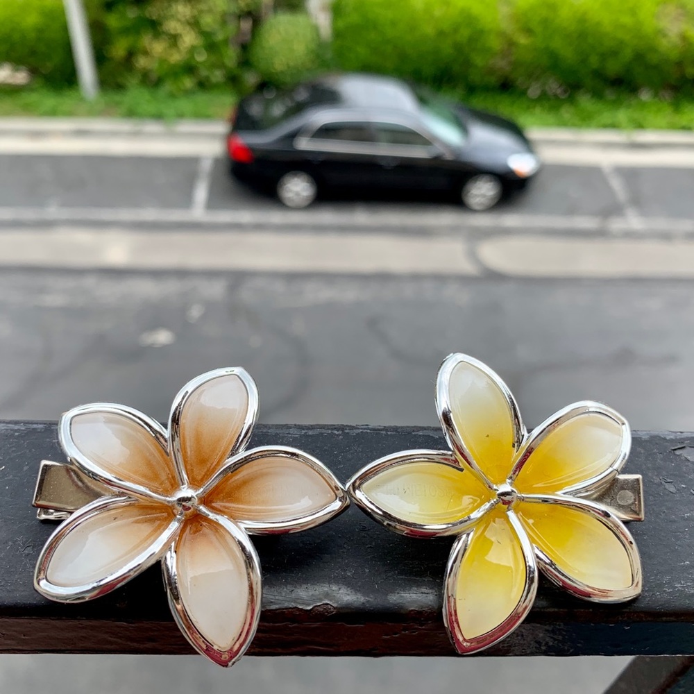 Hawaiian flower barrettes